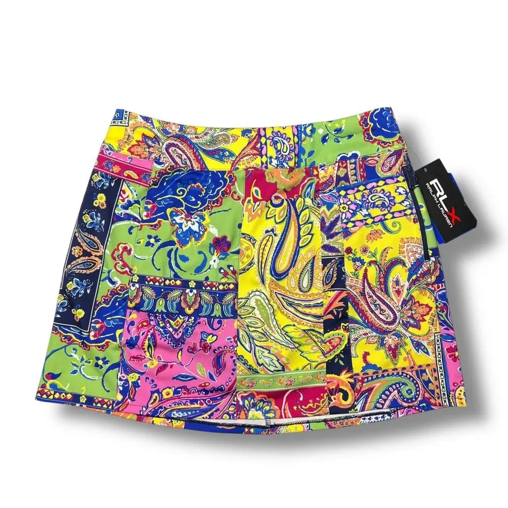 Ralph Lauren RLX Girls Performance Skort L 12 14 Tennis Golf Colorful Floral New